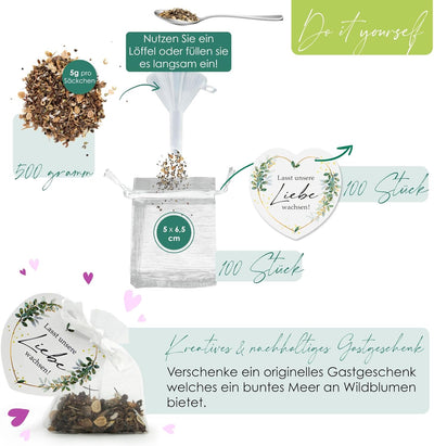Gastgeschenke Hochzeit Blumensamen - Besonderes Hochzeitsgeschenk für Gäste als Give Away - Lasst un