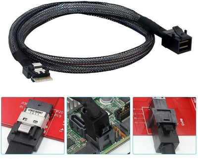 chenyang Mini SAS SFF-8654 38Pin Host auf SFF-8643 Target Data Server Disk Raid Kabel 50 cm SFF-8654