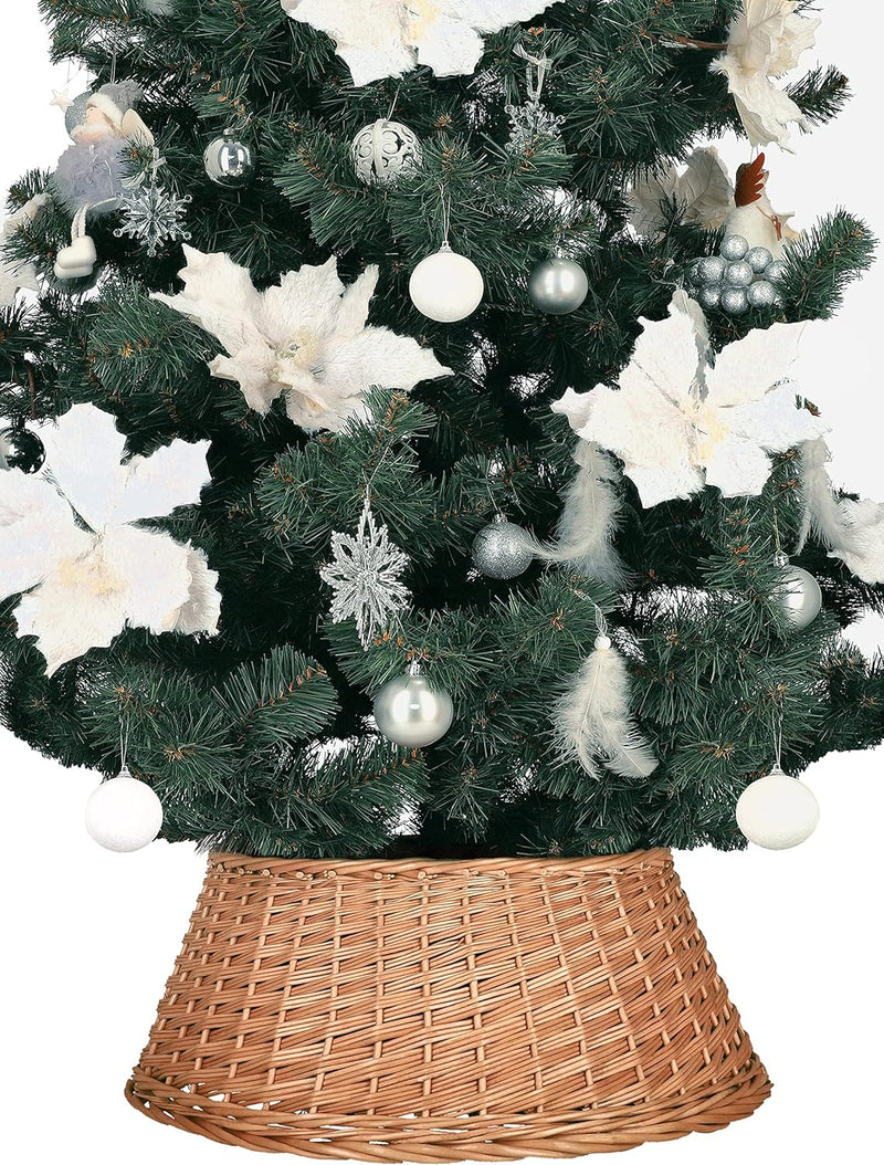 KOTARBAU® Weihnachtsbaum Rock aus Weide Ø 50 cm, Naturfarbe Christbaumständer aus Rattan Natur, Weih