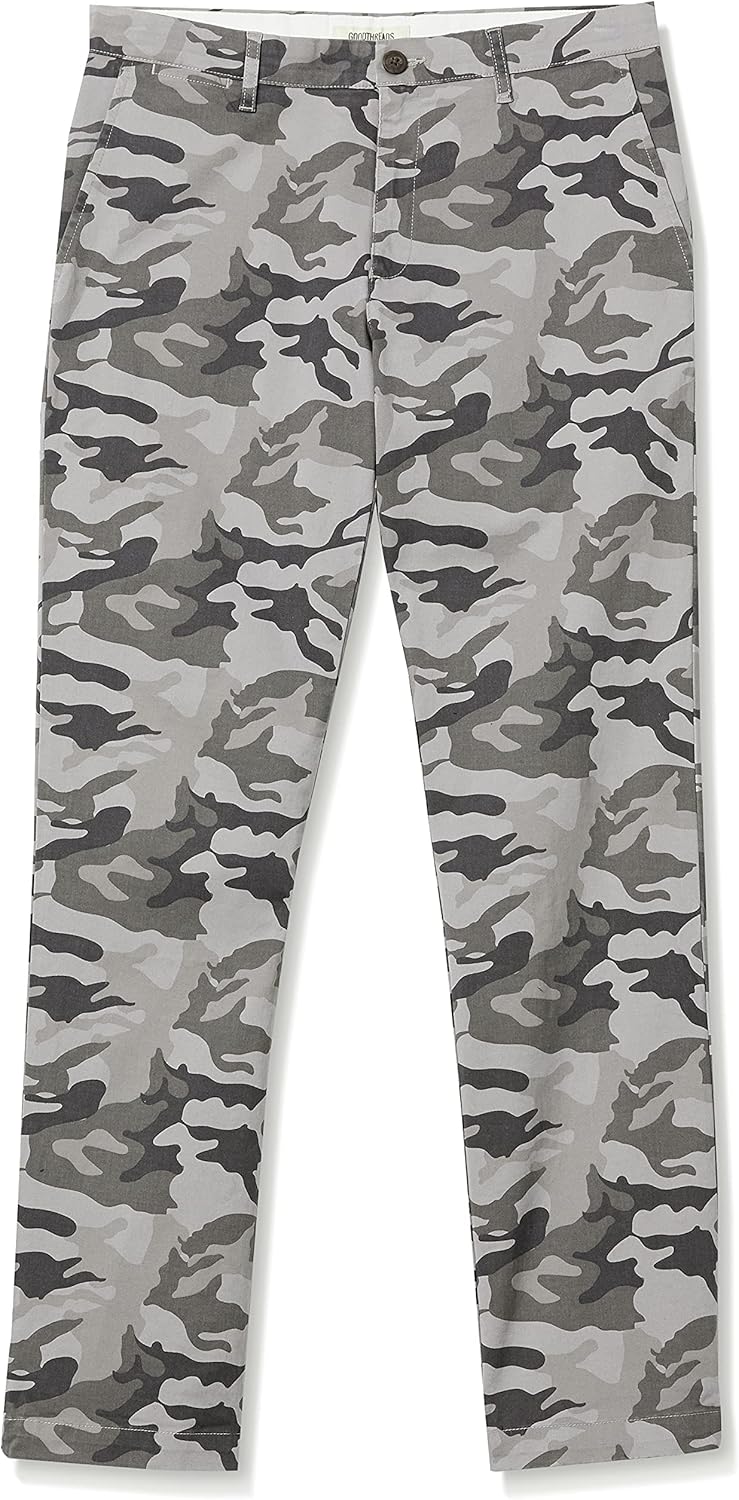 Goodthreads Herren Chinohose, Komfortabler, Gewaschener Stretch, Gerade Geschnitten 28W / 30L Grau,