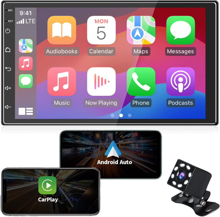 ANKEWAY Neu 7 Zoll [2G+32G] Android Autoradio 2 DIN mit CarPlay+Android Auto+WiFi+Bluetooth+RDS/FM+G