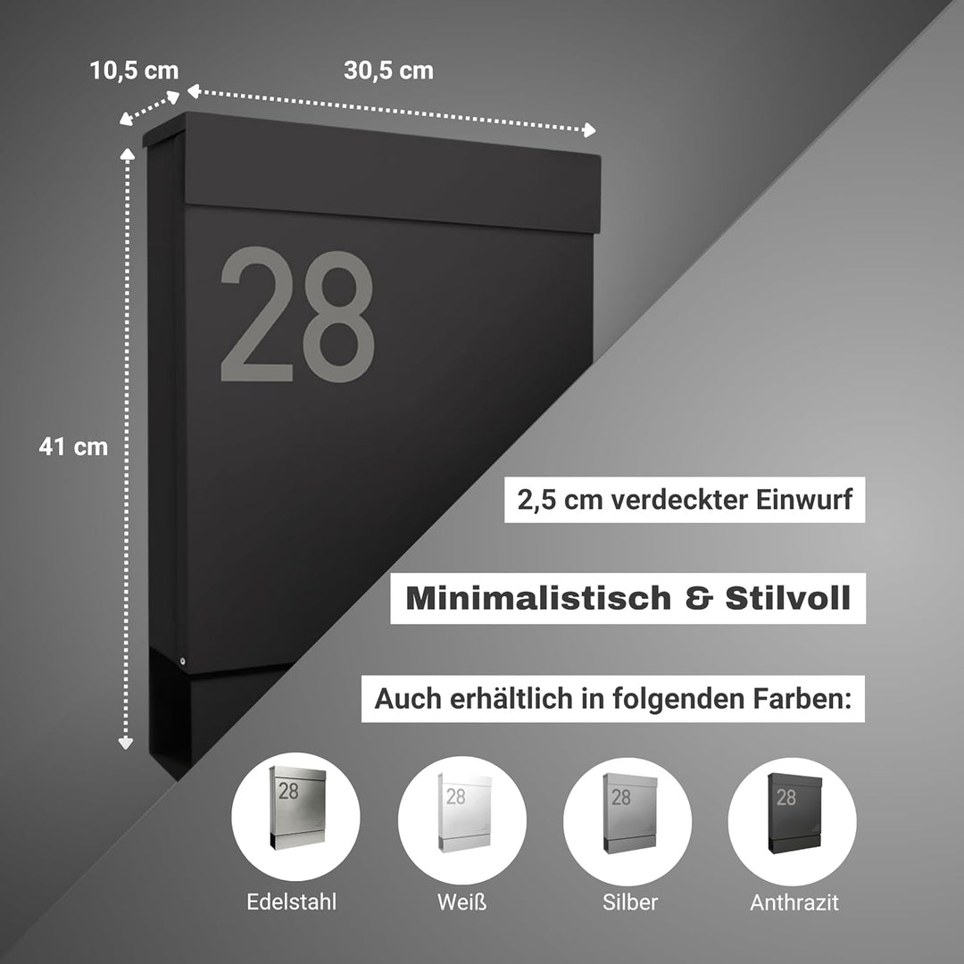 Radius® Designer Briefkasten - personalisiert mit Lasergravur - 10 Jahre Funktions- und Korrosionsga