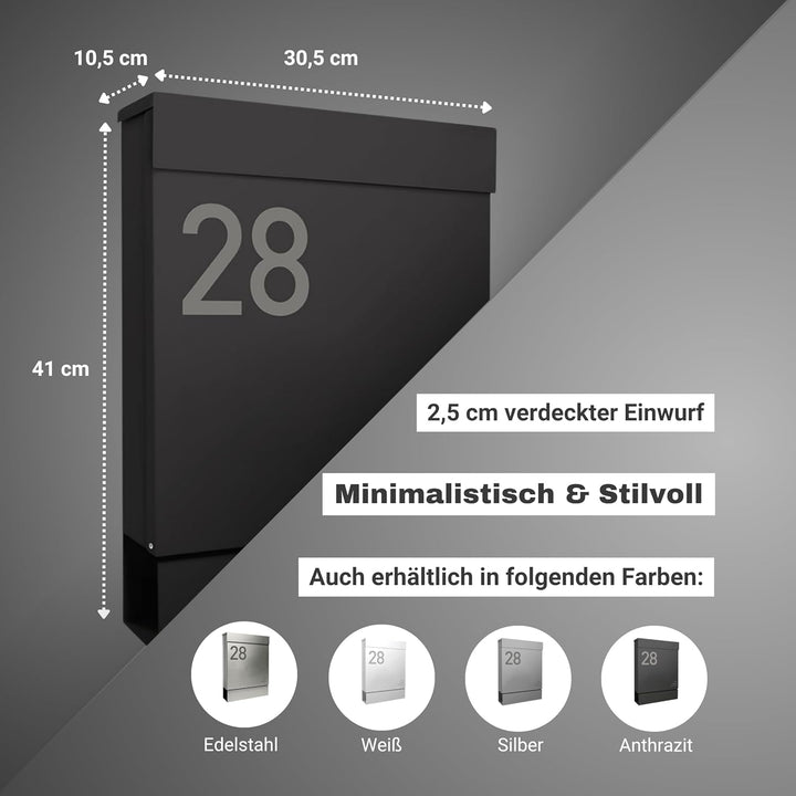 Radius® Designer Briefkasten - personalisiert mit Lasergravur - 10 Jahre Funktions- und Korrosionsga