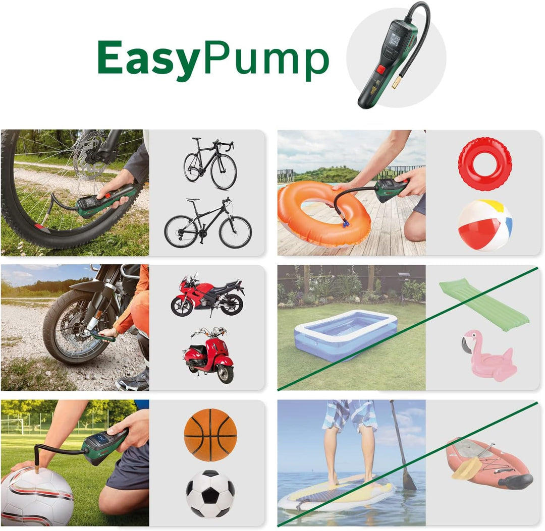 Bosch elektrische Luftpumpe/Luftpumpe für Luftmatratze EasyInflate 18V-500 & Fahrradpumpe/Luftpumpe/