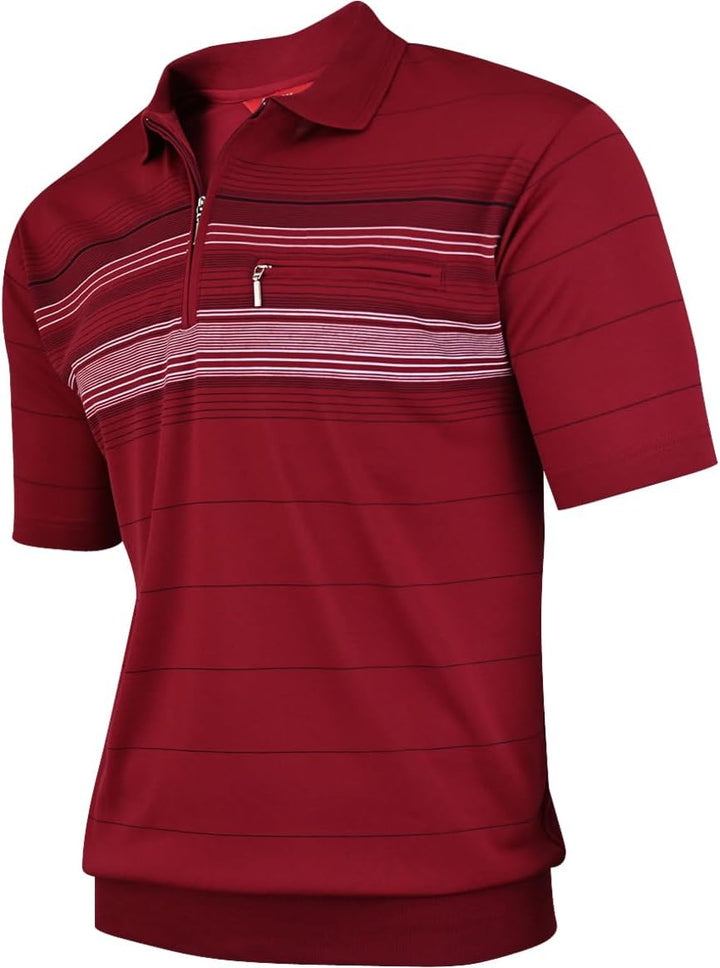 Soltice Poloshirts Herren Kurzarm, Gestreifte Polohemden mit Brusttasche, Blousonshirts aus Baumwoll