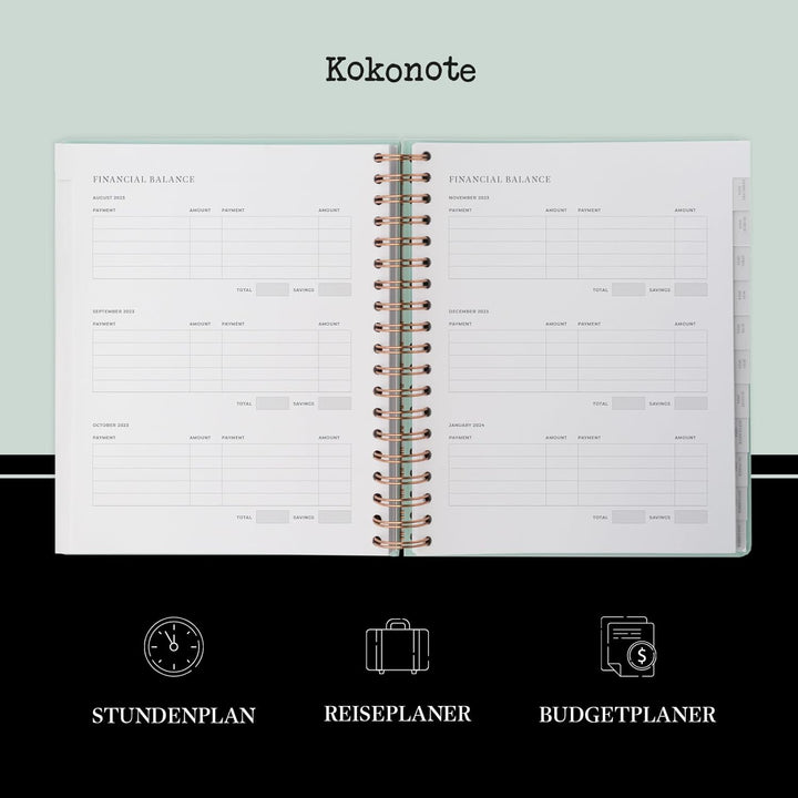 Kokonote Planer 2023 2024 - Big Size Kalender 2024 Buchkalender Lumiere Marine Studienplaner 2023/20