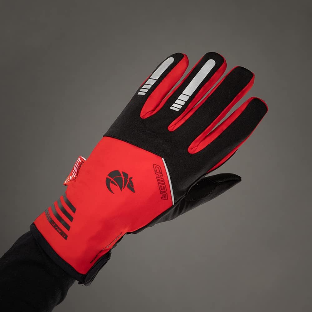 Chiba 2nd Skin Fahrrad Handschuhe lang rot/schwarz 2023 M (8), M (8)