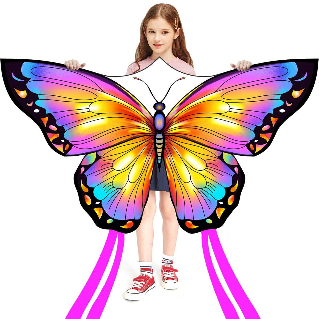 HONBO Schmetterling Drachen Butterfly Kites, flugdrachen für Kinder und Erwachsene,120x95cm with Lon