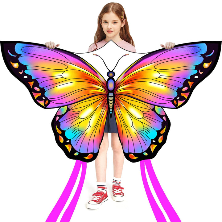 HONBO Schmetterling Drachen Butterfly Kites, flugdrachen für Kinder und Erwachsene,120x95cm with Lon