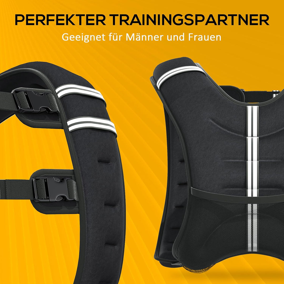 HOMCOM Gewichtsweste Weight Vest 10 kg verstellbar für Gewicht Tranning Krafttrainning Mann/Frau Oxf