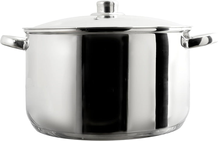 COOK CONCEPT, KC0005, Metal stockpot with Glass lid, Capacity 10L, Compatible with All Heat Sources,