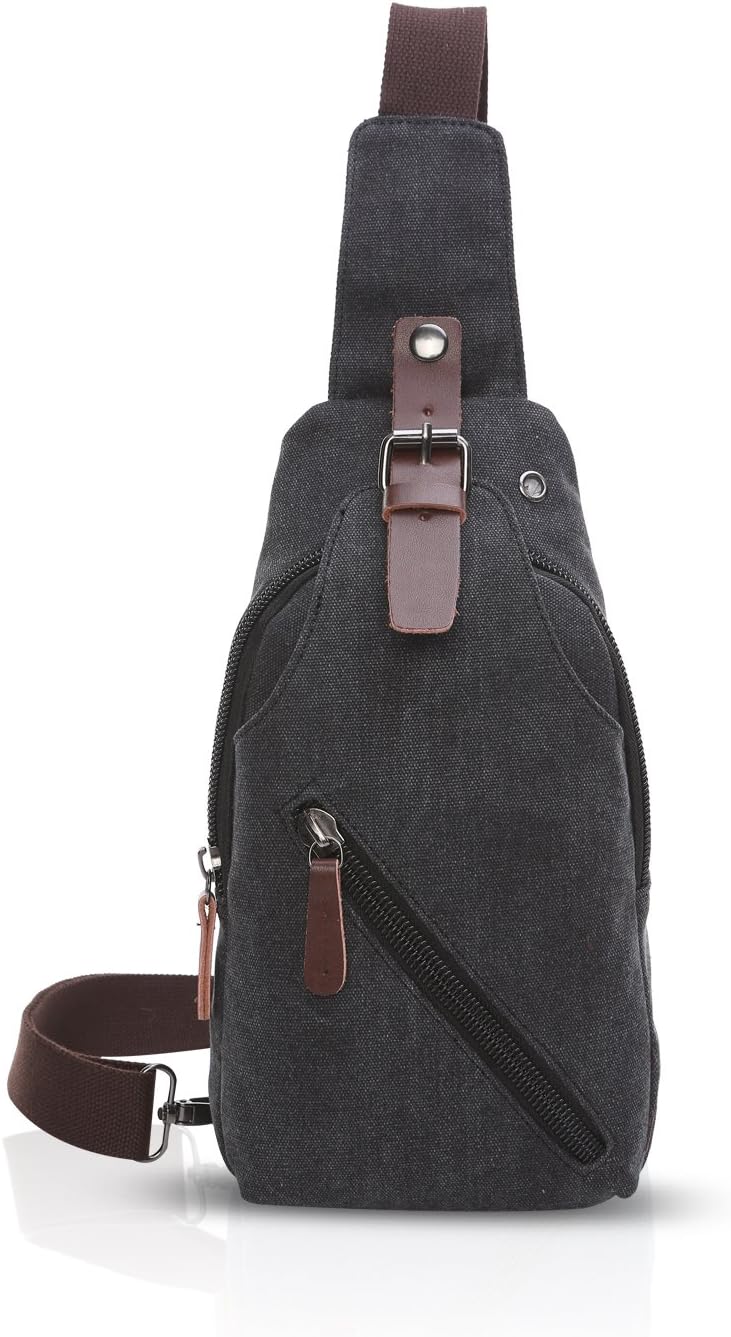 FANDARE Sling Bag mit Kopfhöreröffnung Studenten Party Outdoor Multifunktional Umhängetasche Damen/H