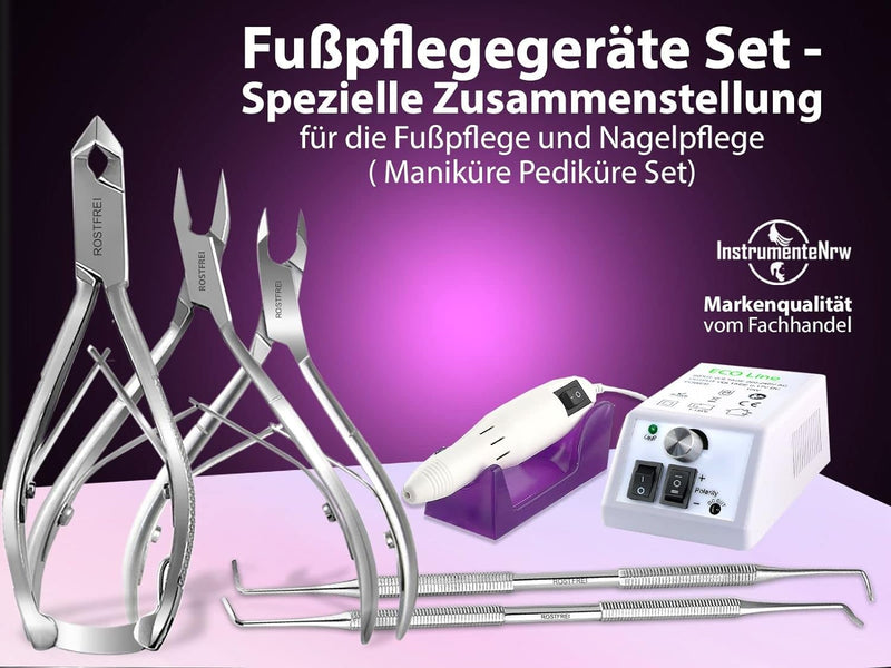 Fusspflegegerät Fräser Set mit Nagelzangen Set Fusspflege Set