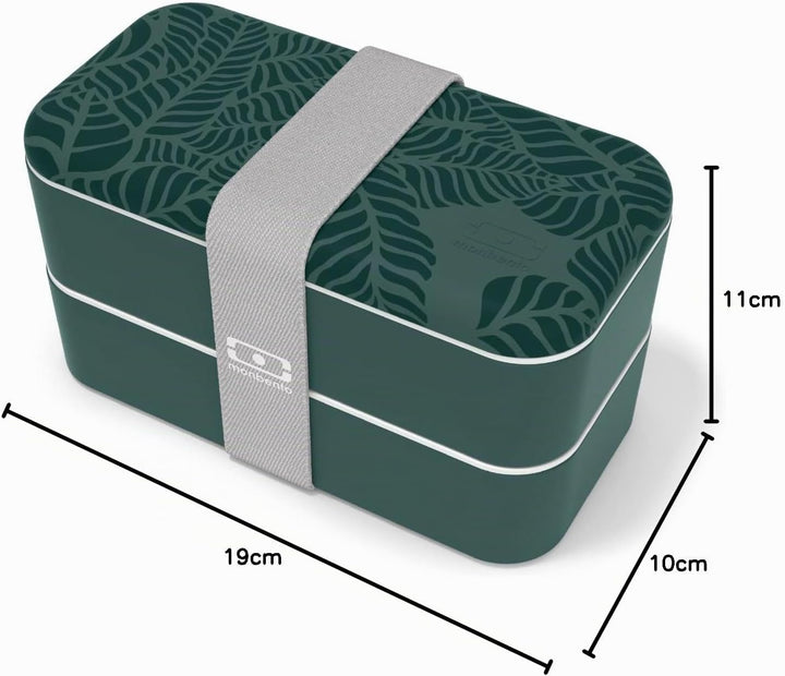 monbento - Bento Box MB Original Jungle mit Fächern Made in France - 2 Tier Auslaufsicher Lunch Box
