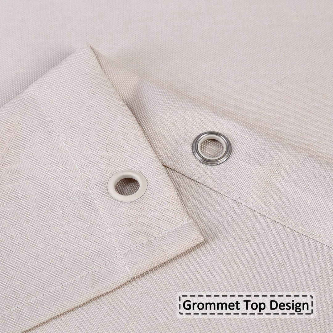 LinTimes Flachs Leinen wie 240GSM Schwerer Duschvorhang für Badezimmer mit Haken Hotel Luxury Fabric