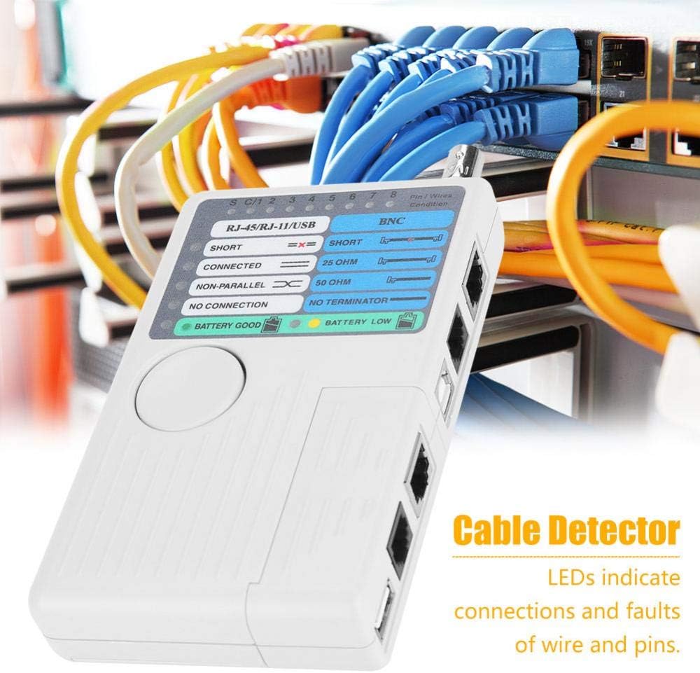 Oumefar 4 in 1 Netzwerk Kabel Tester RJ11 RJ45 USB BNC LAN tragbarer Netzwerkkabeltester Remote-Netz
