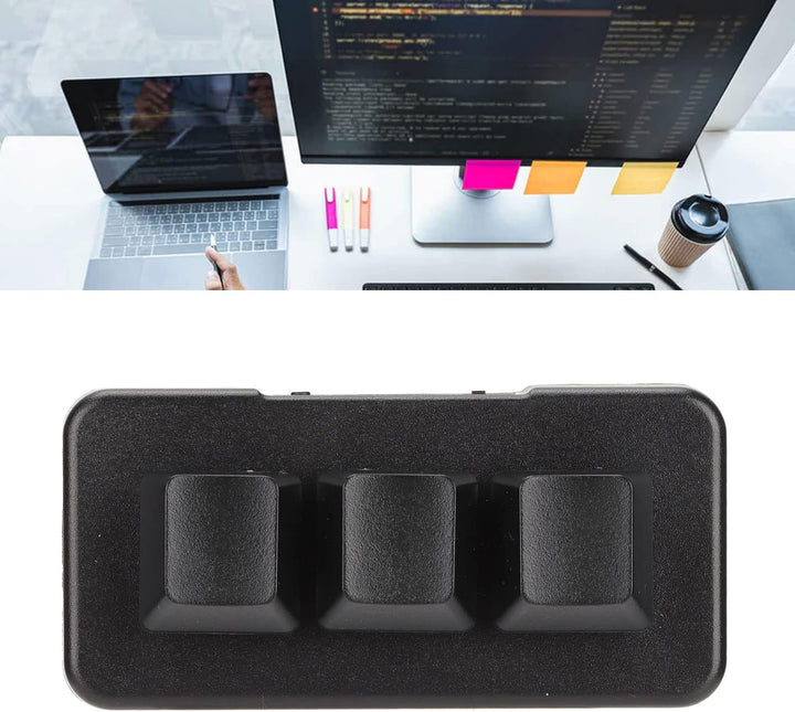 Goshyda Mechanische -Makro-Tastatur, 3 Tasten, USB-Schnittstelle, Mechanische, Programmierbare -Tast