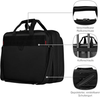 WENGER Legacy 17 Laptop-Tasche zum Umhängen, Notebook bis 17 Zoll, Aktentasche, Organizer, 26 l, Dam