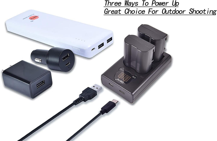 DSTE 2X EN-EL15 Ersatz Batterie + Duales USB-Ladegerät mit LCD-Display Kompatibel mit Nikon 1 V1,D72