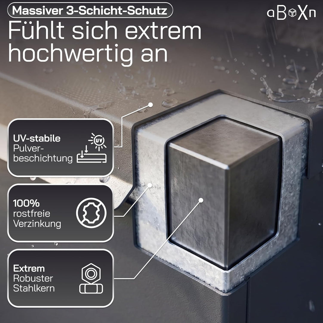 Briefkasten Anthrazit modern gross mit Zeitungsfach &amp; Sichtfenster | UV&amp;Wetterfest aus Stahlblech mi