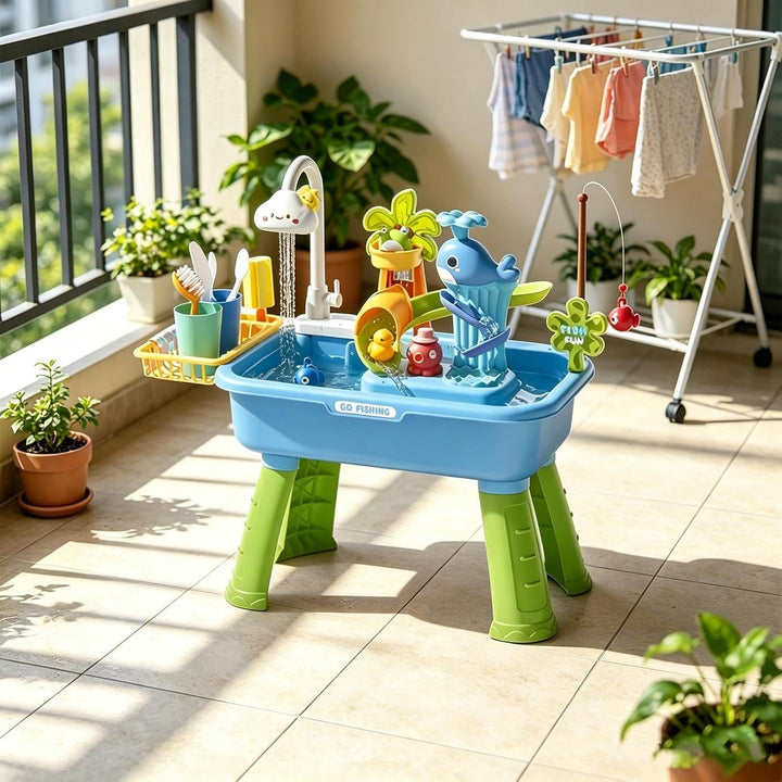Wasserspieltisch Für Kinder, Sand Wassertisch Für Kleinkinder, Angelspielzeug Aktivitäts Und Sensori