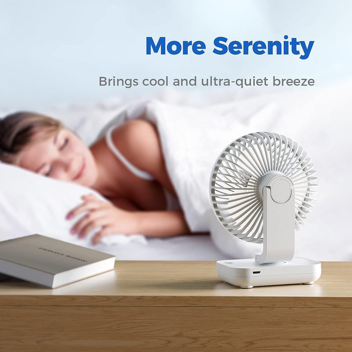 OCOOPA USB Ventilator Ultra Leise - 4000mAh Tischventilator, 4 Geschwindigkeiten, Mini Ventilator fü