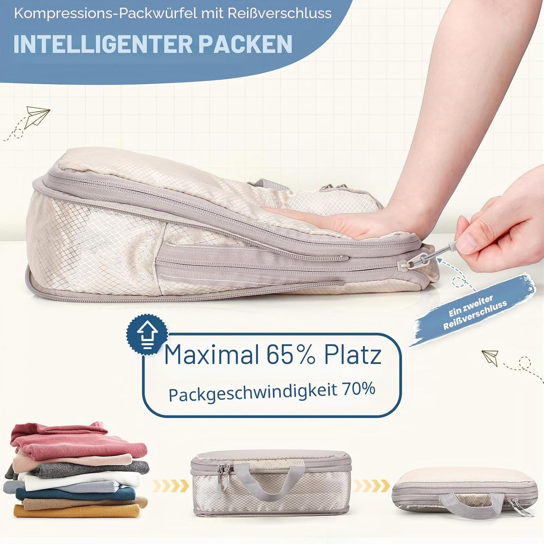 Kompressionstaschen für Koffer, Large Packwürfel für Suitcase, Wasserdichte Reise Kompressionsbeutel