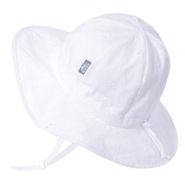 Jan & Jul Grow-with-Me Baumwoll-Flapper Sonnenhut für Babys und Kinder 0-6 Monate Weisses Eyelet, 0-