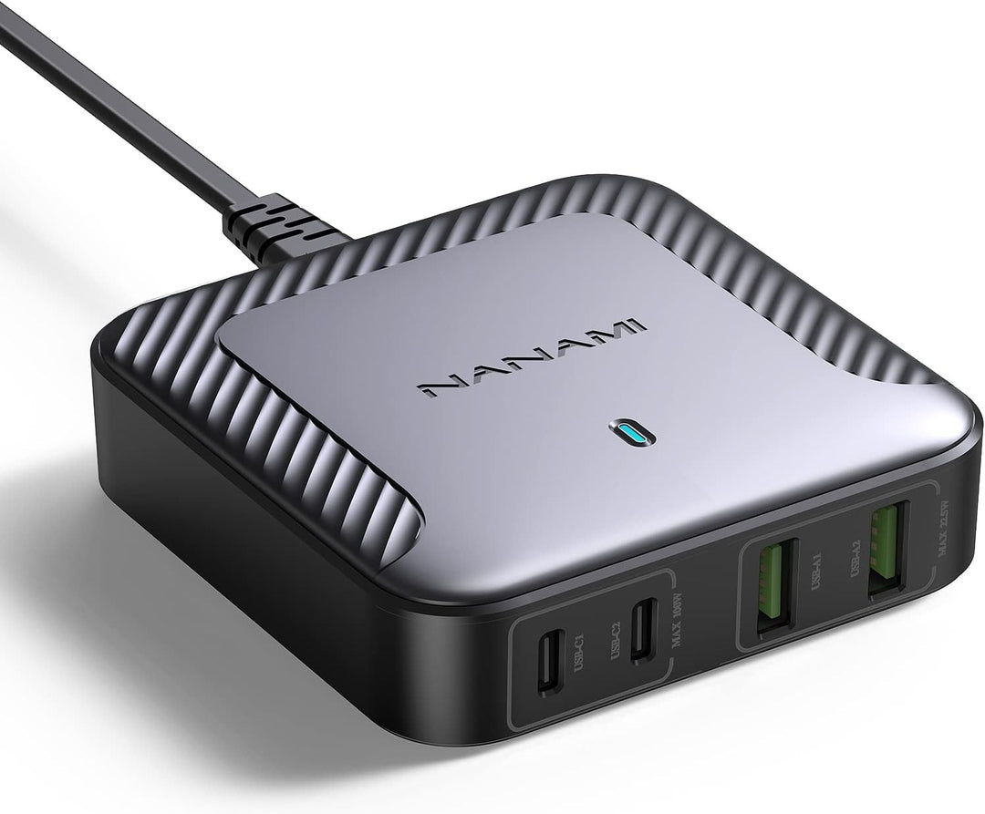 NANAMI 100W USB C Ladegerät Mehrfach - 4-Port Desktop Charger GaN USB C Netzteil PD Ladegerät mit PP
