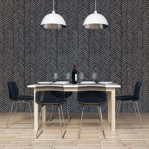 NAKLEO Wiederverwendbare Kunststoff-Schablonen - 59x95cm - Pinselstrich Fischgrätenmuster Sparren -