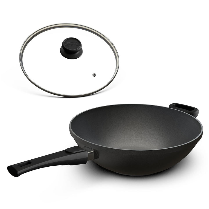 Hoffmann Wokpfanne gross für Induktion 32 cm I Made in Germany I Backofengeeignet bis 240 Grad I Wok
