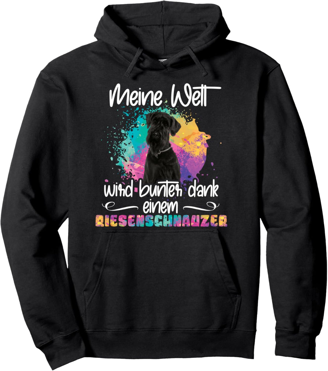 Welt wird bunt dank Riesenschnauzer Hund Hunde Pfoten Pullover Hoodie
