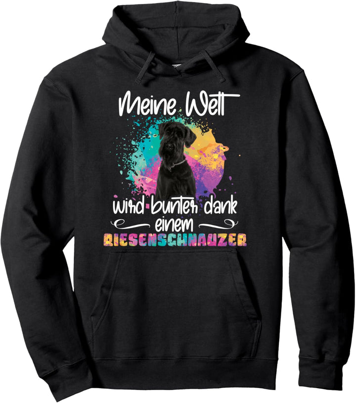 Welt wird bunt dank Riesenschnauzer Hund Hunde Pfoten Pullover Hoodie