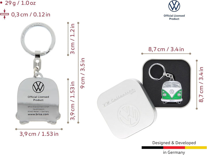 BRISA VW Collection - Volkswagen Emaillierter Metall Schlüssel-Anhänger-Ring Schlüsselbund-Accessoir