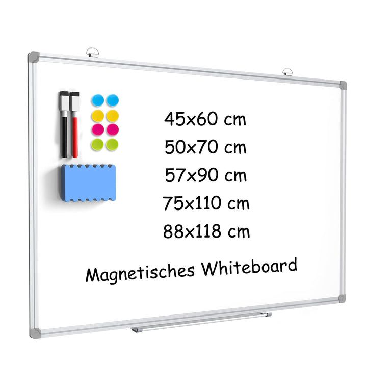 DOLLAR BOSS Magnetisches Whiteboard, 45X60CM Magnettafel Magnetpinnwand mit Whiteboard Stifte and Wh