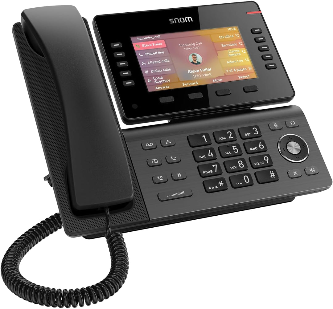 Snom D865 IP Telefon, SIP Tischtelefon, 5" IPS-Farbdisplay 1280 x 720 Pixel, 12 SIP-Identitäten, 10