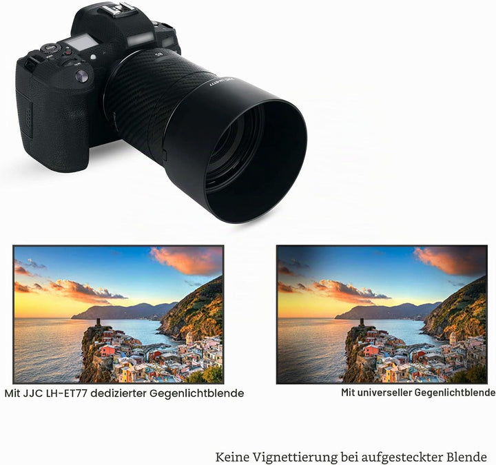 JJC ET-77 Gegenlichtblende kompatibel mit Canon RF 85 mm F2 Makro is STM Objektiv + EOS R R5 R6 RP R