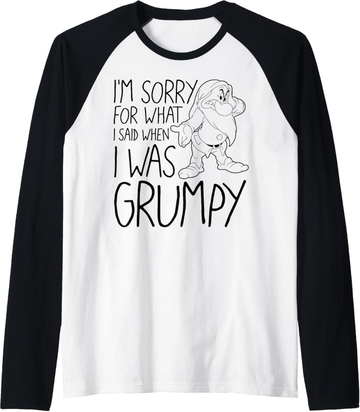 Disney Snow White Grumpy Things Said Text Poster Raglan