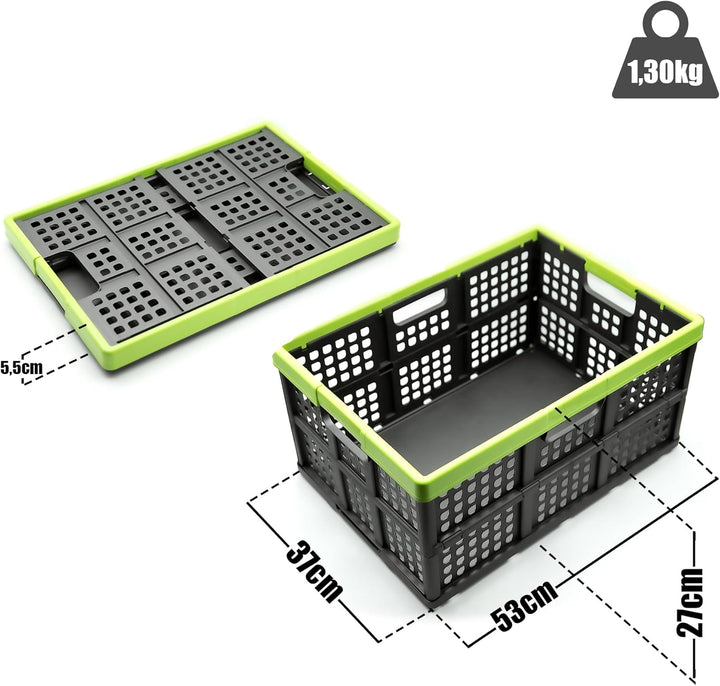 BigDean Klappbox faltbar &amp; extrem stabil aus robustem Kunststoff in Anthrazit – Klappkorb ideal für