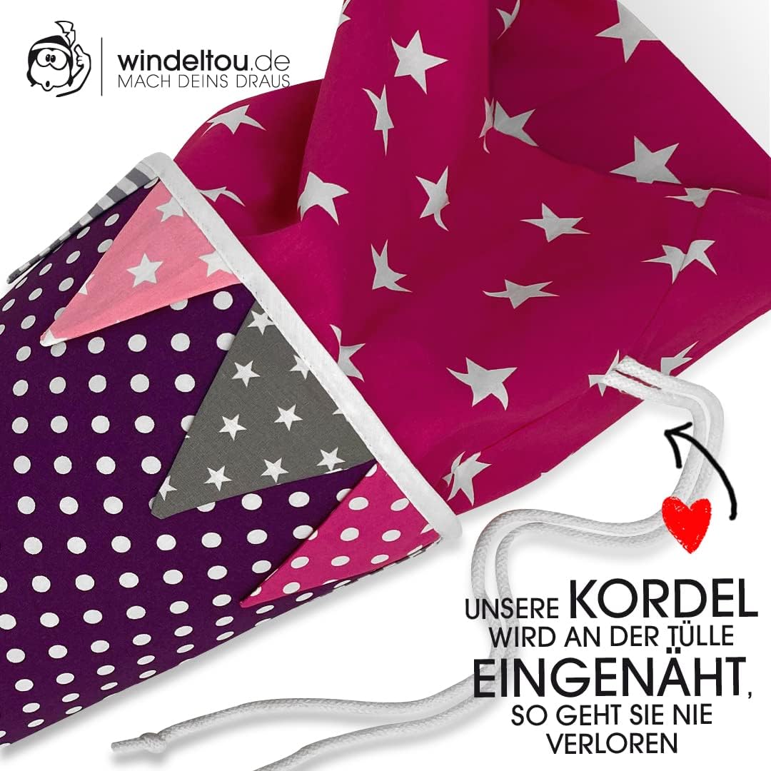 Hochwertige 85 cm Schultüte, Zuckertüte in LILA | Start deiner Kreativität | Ideal zur Gestaltung mi