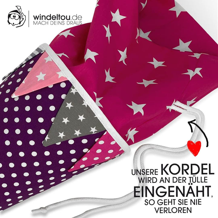Hochwertige 85 cm Schultüte, Zuckertüte in LILA | Start deiner Kreativität | Ideal zur Gestaltung mi
