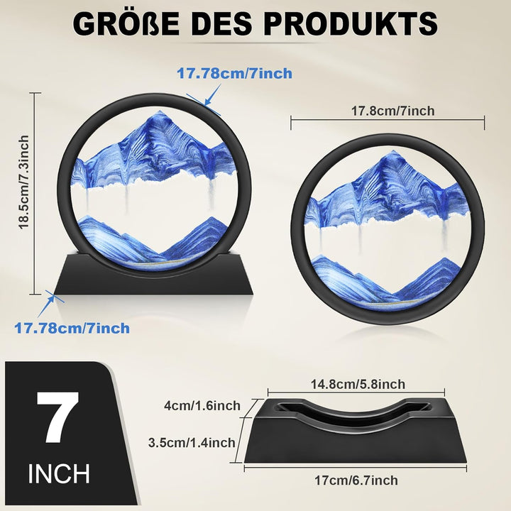 Wai Danie Sandbilder zum Drehen 3D Sandscape - die Sandkunst in Tiefsee Fliessende Sandmalerei Sandb