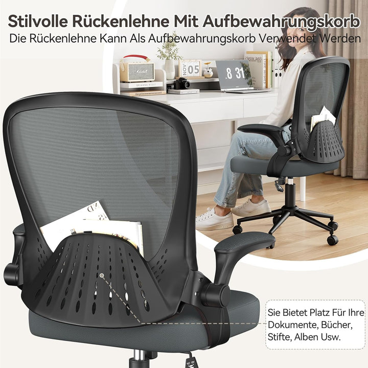 naspaluro Bürostuhl, Ergonomischer Schreibtischstuhl Mit Mesh-Abdeckung, Einzigartiger Lendenwirbels