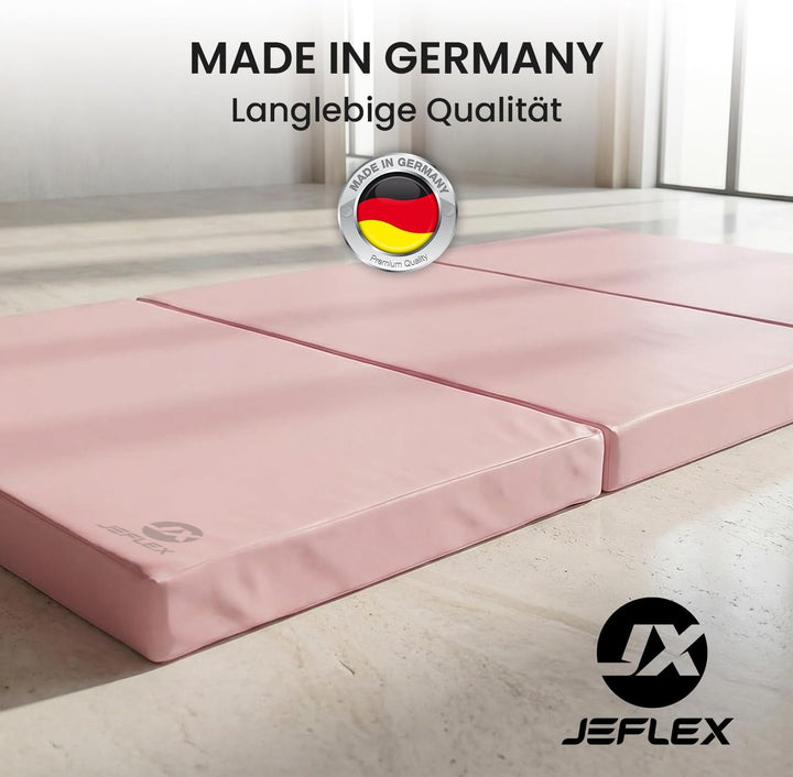 Jeflex - klappbare Weichbodenmatte & Turnmatte 150 x 100 x 8 cm MADE IN GERMANY/Gymnastikmatte tragb