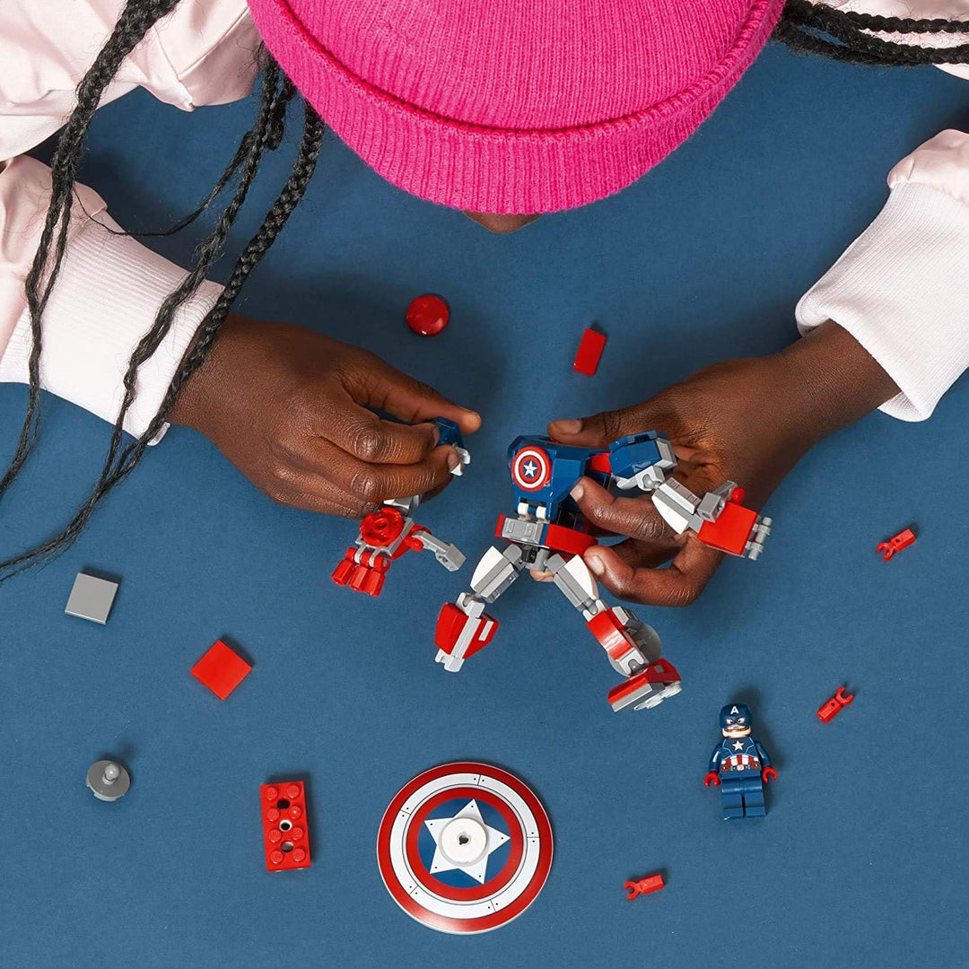LEGO Marvel Avengers Classic Captain America Mech Armor 76168 Collectible Captain America Shield Bui