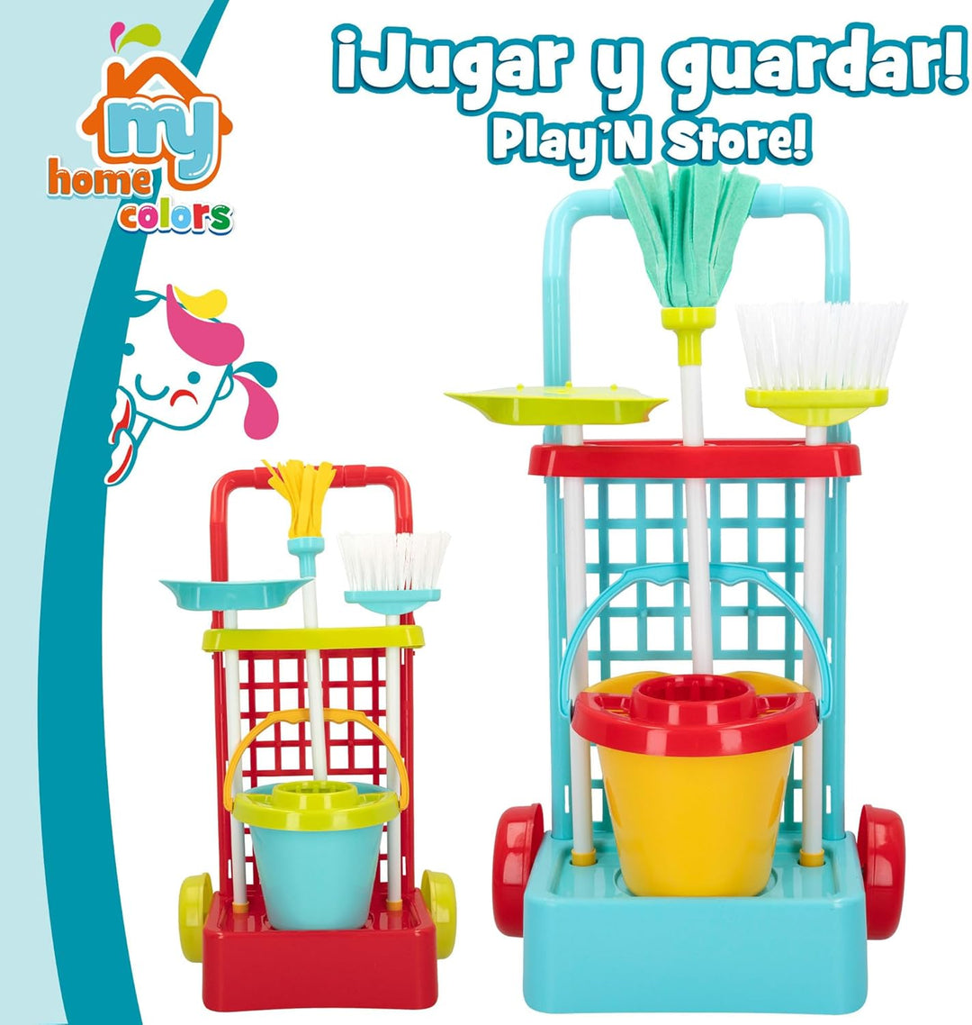 color baby Reinigungswagen My Home Blauer Eimer, Blauer Eimer
