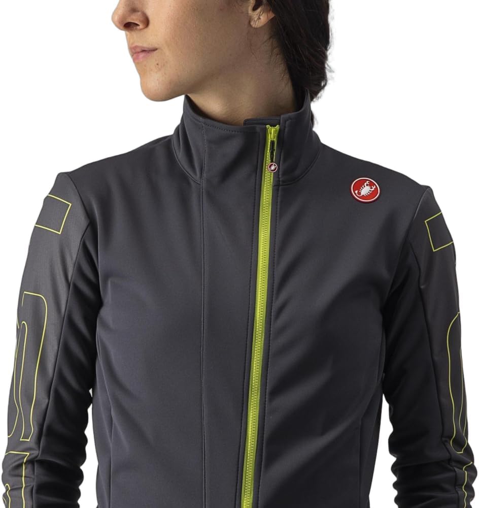 CASTELLI Damen Transition W Jacket Jacket L DARK GRAY/BRILLIANT YELLOW, L DARK GRAY/BRILLIANT YELLOW