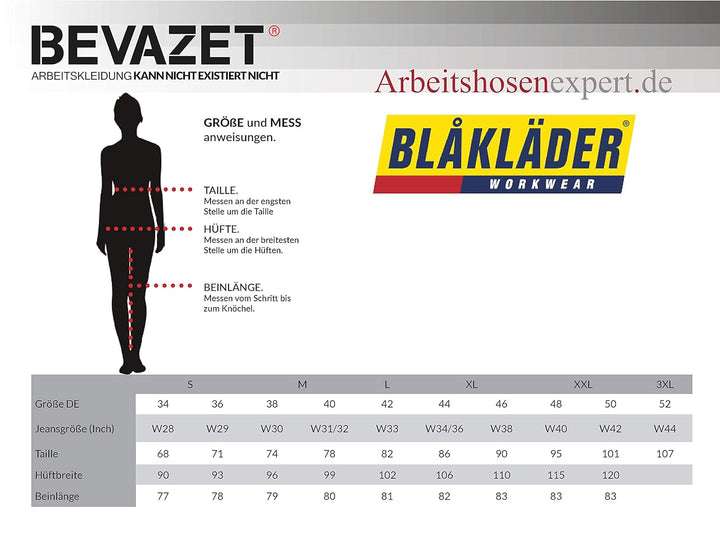 Blakläder Damen-Bundhose "Industrie", 1 Stück, Grösse C42, marineblau / grau, 710418008994C42 Marine