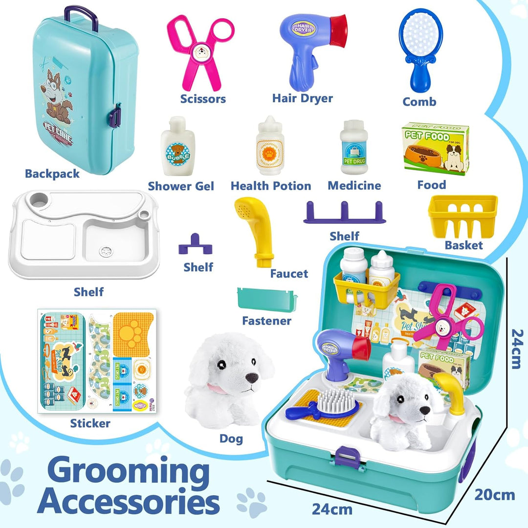 HERSITY Tierarztkoffer Hund Arztkoffer Kinder Mädchen 3 Jahre Alt Geschenkideen, Tierarzt Spielset H