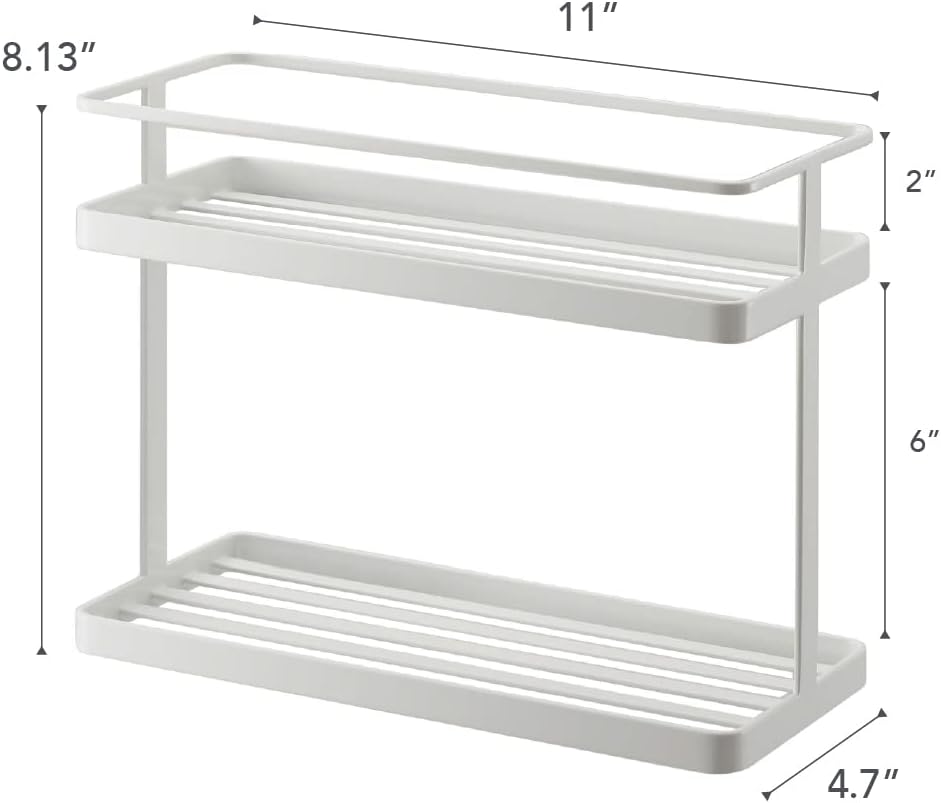 YAMAZAKI Home Arbeitsplatte Gewürzbehälter Aufbewahrung und Organizer Rack | Stahl, Einheitsgrösse,